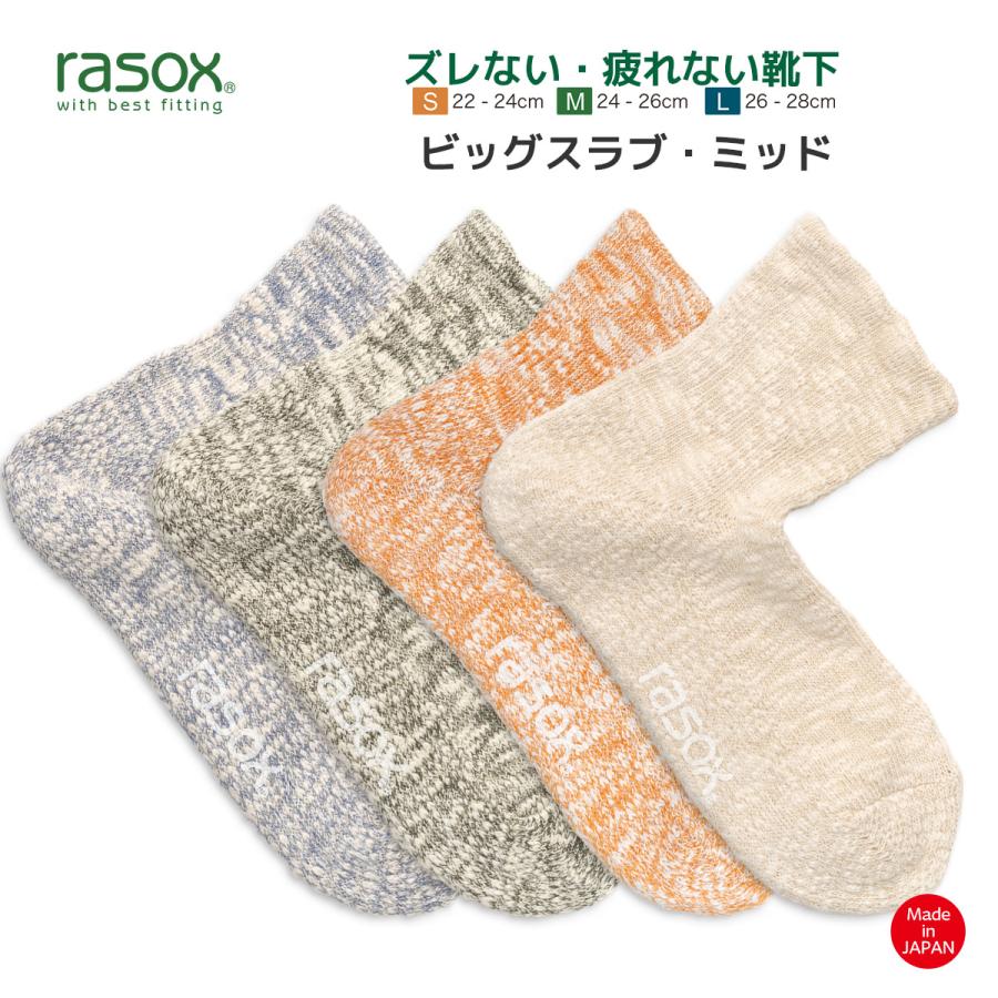 rasox（ラソックス） 靴下 ビッグスラブミッド スニーカーソックス
