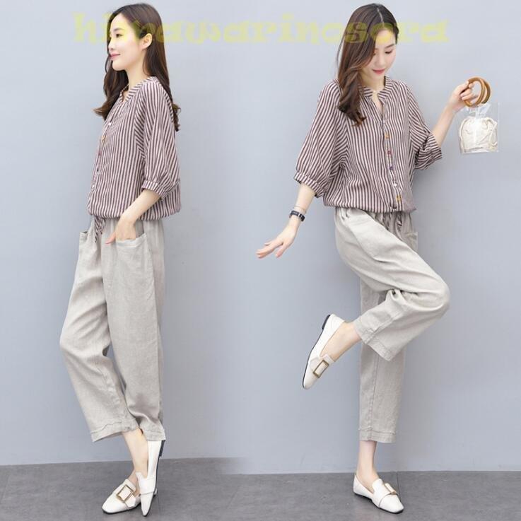 セットアップ レディース 夏 カジュアル 40代 代 おしゃれ 上下セット Tシャツ 半袖 Vネック 綿麻 九分丈パンツ 大きいサイズ 韓国風 着痩せ 通勤 Ol 新品 2ego9tuqhv レディースファッション Www Velver Hu