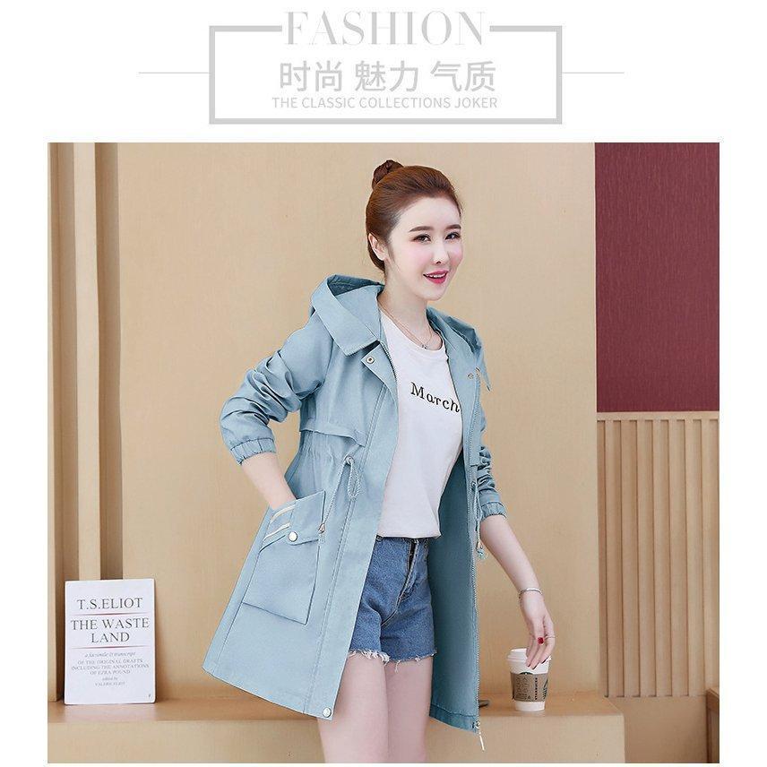 ベルギー製 ジャケット トレンチコート レディース 40代 秋冬 長袖 スプリングコート カーキジャケット ライトアウター 秋服 韓国風 フード付きバーカー 大きいサイズ Hanagrocare Com