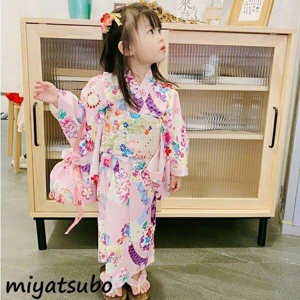 子供浴衣 キッズ浴衣 おしゃれ かわいい キッズ 作り帯 和服 和装 夏祭り 女の子 子供 浴衣セット 浴衣帯 大特価放出 浴衣セット