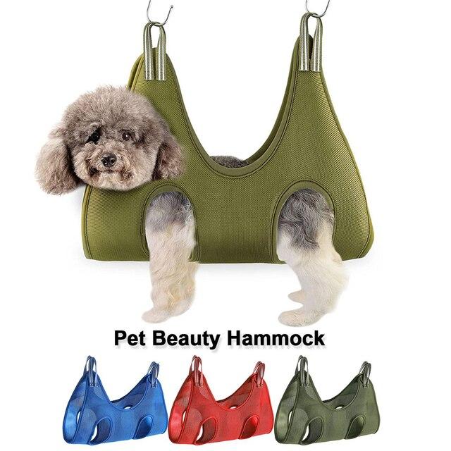 ファッションデザイナー ペット用グルーミングハンモック,猫と子犬用の拘束バッグ,爪切り,入浴アクセサリー ハンモック