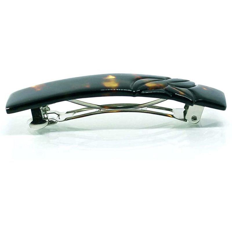 本べっ甲 髪留め 丁寧に彫りを施した バレッタ ヘア アクセサリー 本鼈甲の髪飾りで黒留袖のフォーマルな髪型から浴衣のヘアアレンジも