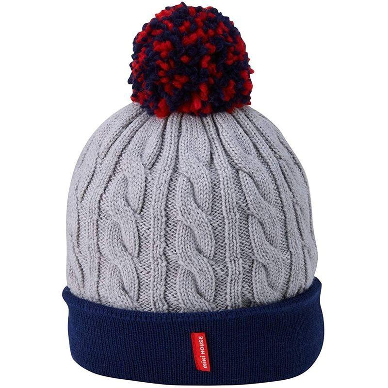 男の子向けプレゼント集結 男の子 キッズ ベビー フード ニット 帽子 ミキハウス 女の子 グレー S46 52 13 91 4 ロゴ ベビー 帽子 Aurafest Fi