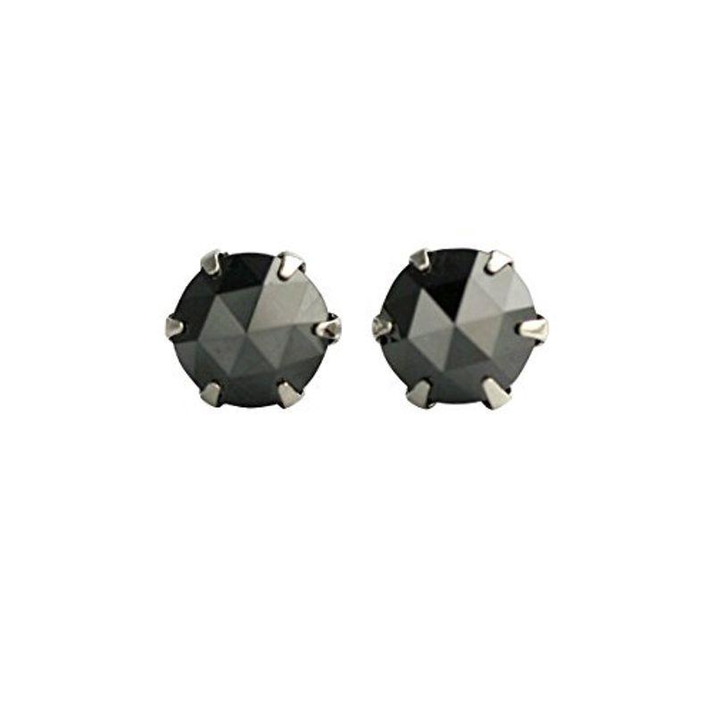 人気定番の DIAMOND WORLD レディース ジュエリー PT900ローズカットブラックダイヤモンドピアス 0.6ct 6本爪タイプ ピアス