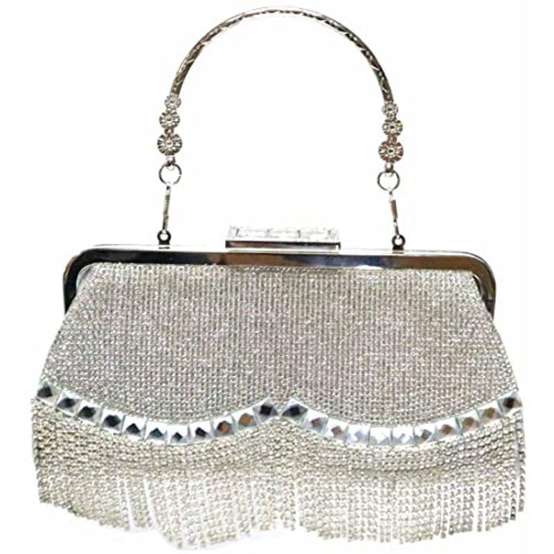 シルバー ショルダー クラッチバッグ イブニングバッグ レディース パーティーバッグ レディース かわいい キラキラ レディースファッション Czダイヤ 119 F 0 ショルダー ホビーショップballon 店