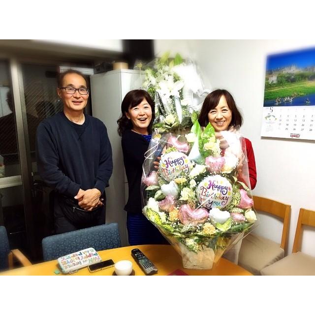 生花とバルーン 誕生日 ギフト 電報 バースデーバルーン 大きなサイズ