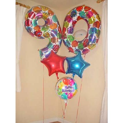 数字バルーン 生花 ナンバー９０ ９０歳の誕生日プレゼント ９０周年記念に可愛いバルーンギフト メッセージを付けてバルーンの電報 バルーン祝電を全国にお届けします No 090 数字バルーン ９０歳誕生日バルーン ９０周年 ｈａｐｐｙ ｂｉｒｔｈｄａｙ ９０周年 No