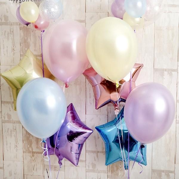 誕生日 バルーンギフト バルーン パステルカラーでふわふわHappy\u0026Twinkle バルーン 花以外 ギフト おしゃれ 出産祝い_8
