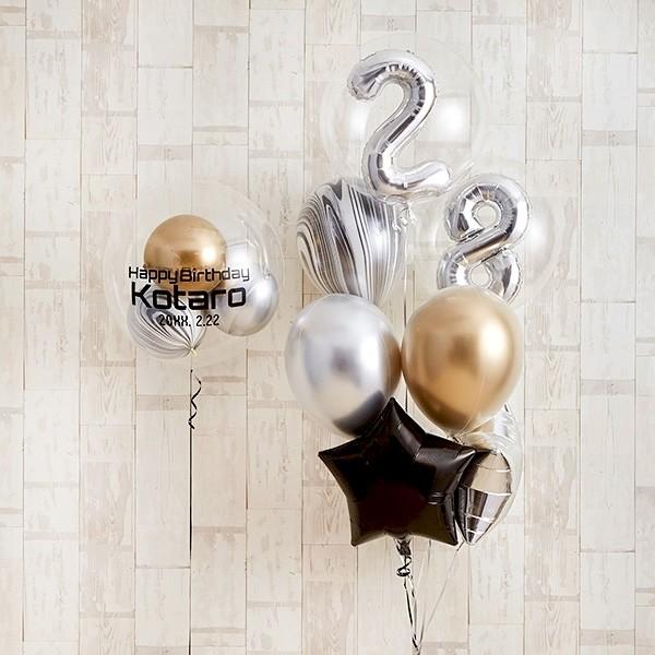 バルーン 誕生日 バルーンギフト 男性にもおすすめ！ モノクロシックギフト 風船 おしゃれ 花以外