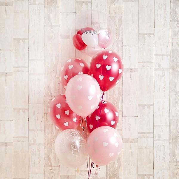 バルーンギフト 名入れ 記念日 バルーン 『ドットハート』でとってもキュートなハピネスを 花以外 ギフト おしゃれ