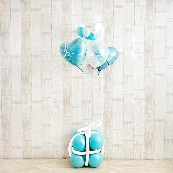 結婚式 電報 バルーン電報 祝電 おしゃれ 憧れブルーのHappy Special Gift BOX バルーンギフト 花以外(9867円)