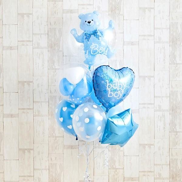 出産祝い おしゃれ バルーン プレゼント FlotingBear BlueBabyShower 花以外 ギフト 風船