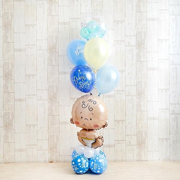 出産祝い おしゃれ バルーン プレゼント BABYバルーンでお祝いするBlue Baby Shower 花以外 ギフト 風船