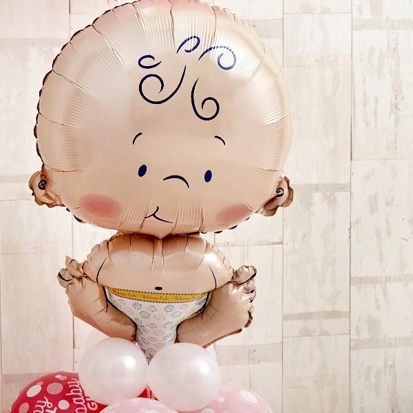 出産祝い おしゃれ バルーン プレゼント BABYバルーンでお祝いするPink Baby Shower 花以外 ギフト 風船_2