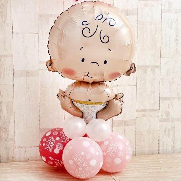 出産祝い おしゃれ バルーン プレゼント BABYバルーンでお祝いするPink Baby Shower 花以外 ギフト 風船_5