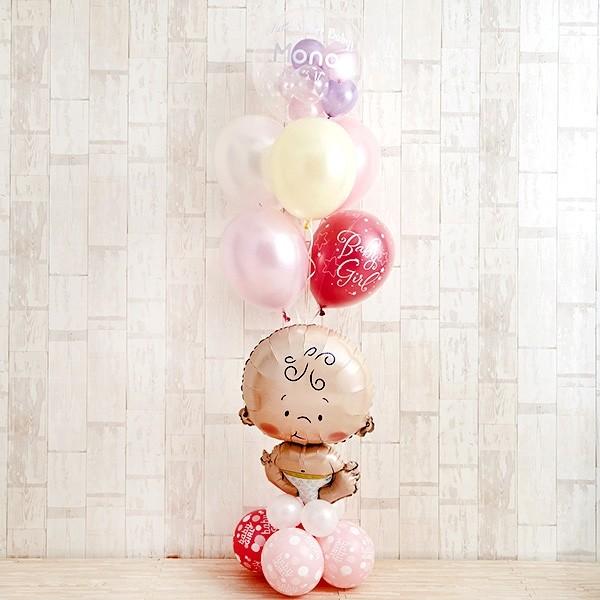 出産祝い おしゃれ バルーン プレゼント BABYバルーンでお祝いするPink Baby Shower 花以外 ギフト 風船_8