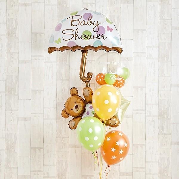 出産祝い おしゃれ バルーン プレゼント キュートなテディベアーがひょっこり顔を出すBaby Shower 花以外 ギフト 風船