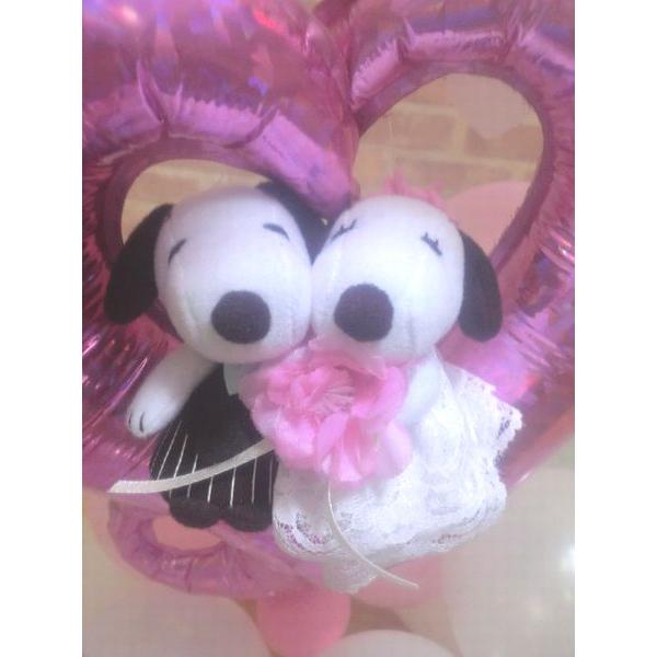 電報 結婚式 洋装スヌーピー＆ベルたまごバルーン スヌーピー 結婚祝い バルーン電報 入籍祝 祝電 | SNOOPY | 03