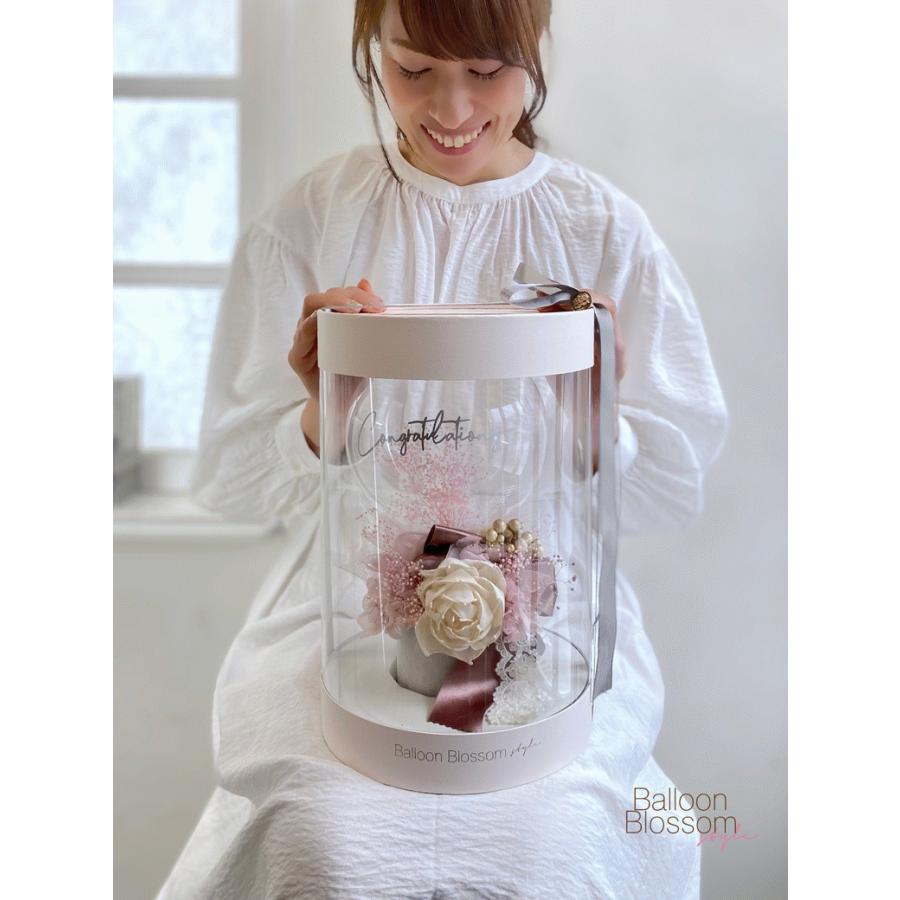 魅せるギフトボックスフラワー Fasciner〈アンバーローズ〉結婚式におしゃれな祝電として☆選べるバルーンの文字 商品番号 a1065の画像