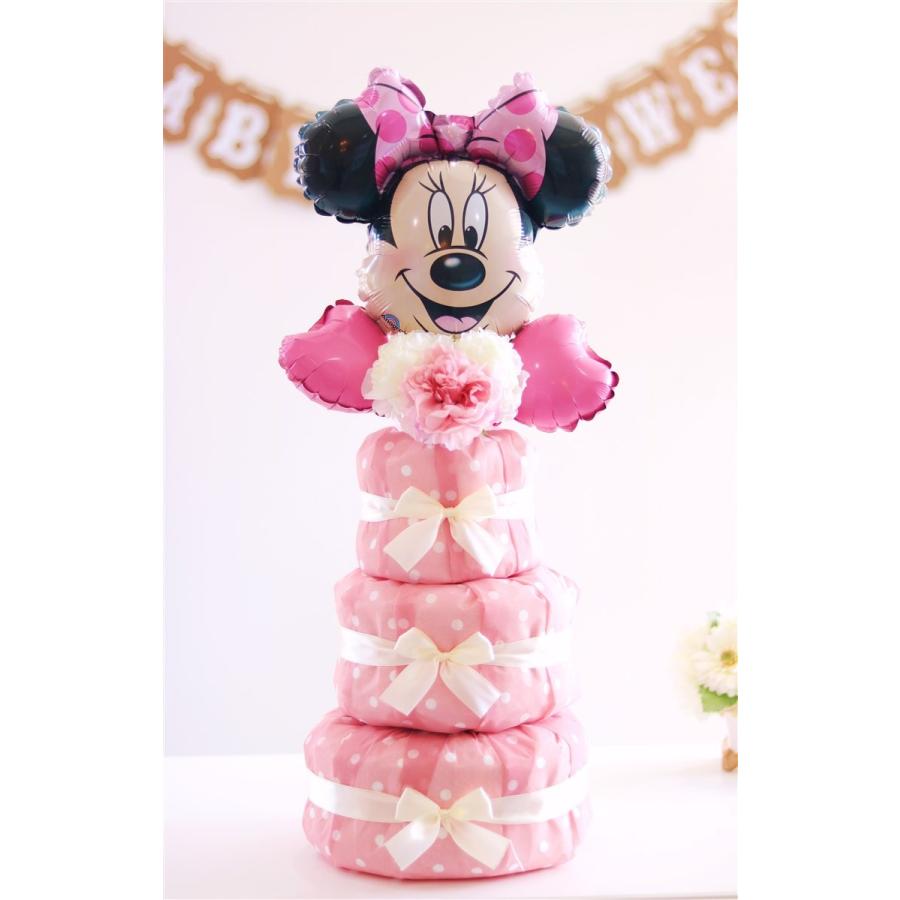 ベビーシャワー 飾り おむつケーキ 女 ディズニー 出産祝い 女の子 おしゃれ バルーン ミニーマウス 誕生日 プレゼント 飾り付け 風船 パンパース A0311 チコリコ 通販 Yahoo ショッピング
