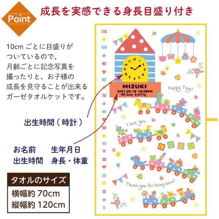 今治タオル 5点セット おもちゃの遊園地 身長計付きガーゼケット ハカロッカ 日本製 名入れ ガーゼケット ガーゼタオル バスタオル ギフト | 今治タオル | 10