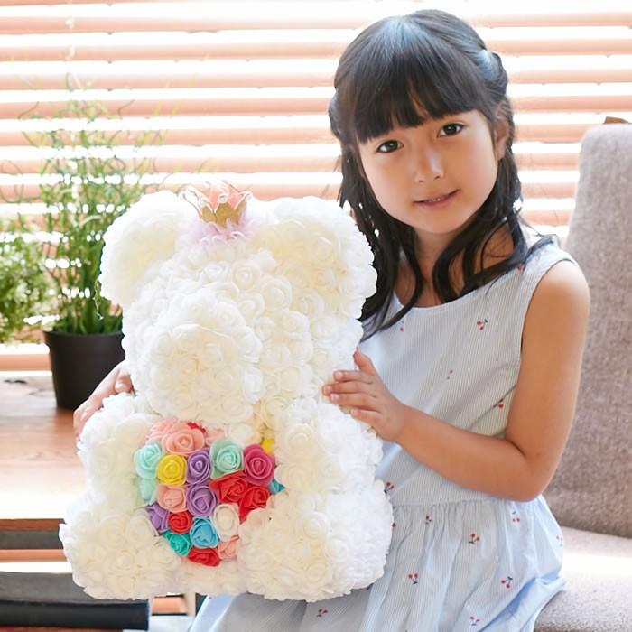 ローズ テディベア クラウン ぬいぐるみ 電報 結婚祝い 出産祝い