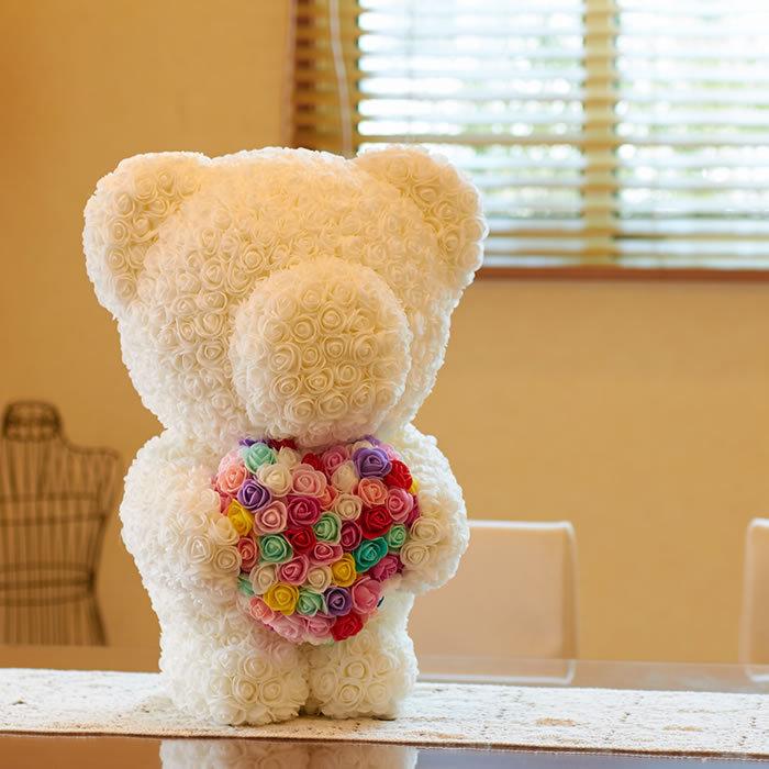 スタンディング ローズベア ぬいぐるみ 電報 結婚祝い 出産祝い ギフト プレゼント 贈り物 フラワー 女性 造花 ローズ ベアー 大きい おしゃれ | ブランド登録なし | 09