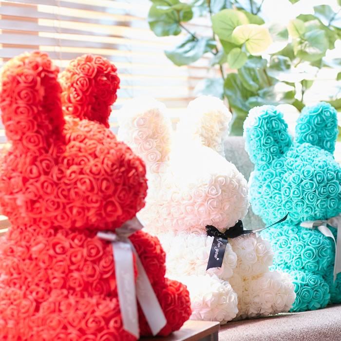 ローズ ラビット ぬいぐるみ 電報 結婚祝い 出産祝い ギフト