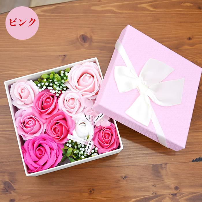 ソープフラワー ボックス ローズ フラワーギフト バラ 造花 ソープフラワー ボックス ローズ フラワーギフト バラ 造花