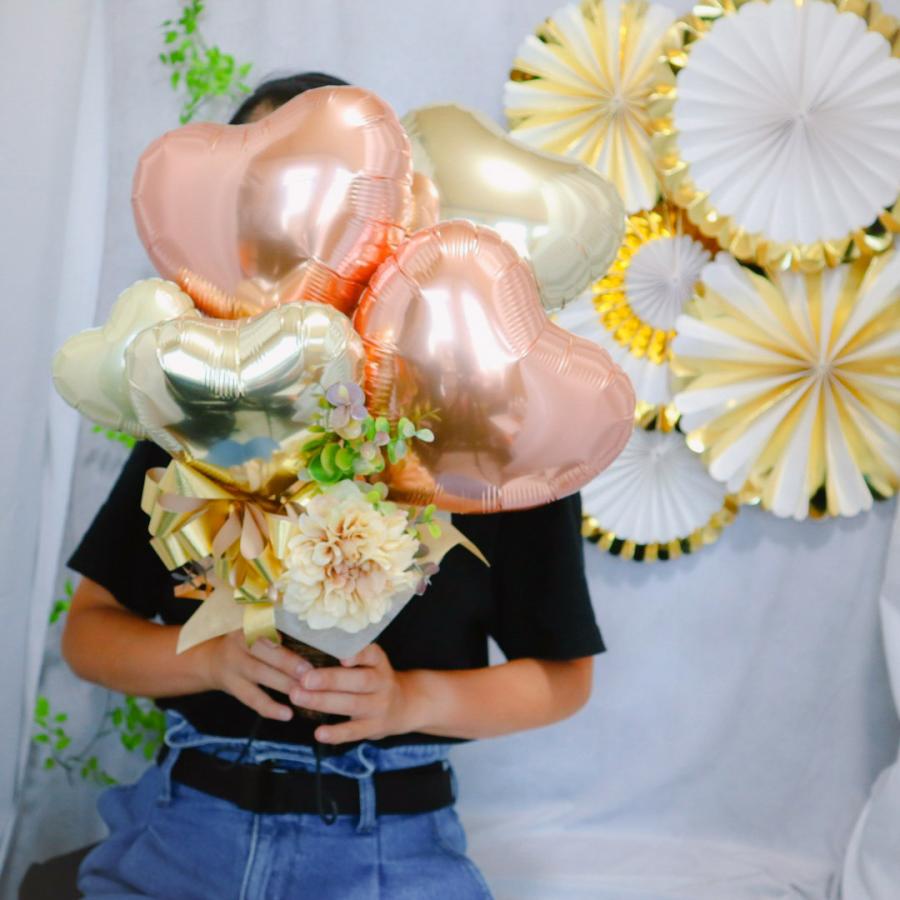 ＊送料無料＊ローズゴールド系 ミニスタンド バルーンギフト 誕生日 記念日 結婚式 開店祝い 名入れ無料 |  | 02