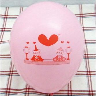 11インチひな祭り柄風船　「ピンクxホワイト」20個入（天然ゴム１００％）ゴム風船（balloon)｜balloons-pro
