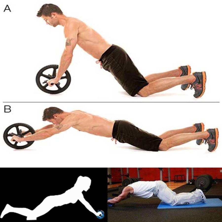 腹筋 ローラー アブローラー 腹筋 筋トレ 筋肉 腕 トレーニング エクササイズ 上半身 ダイエット 保護マット付き お腹 二の腕 引き締め くびれ 痩せ Wheel Roll Bambi Coco 通販 Yahoo ショッピング