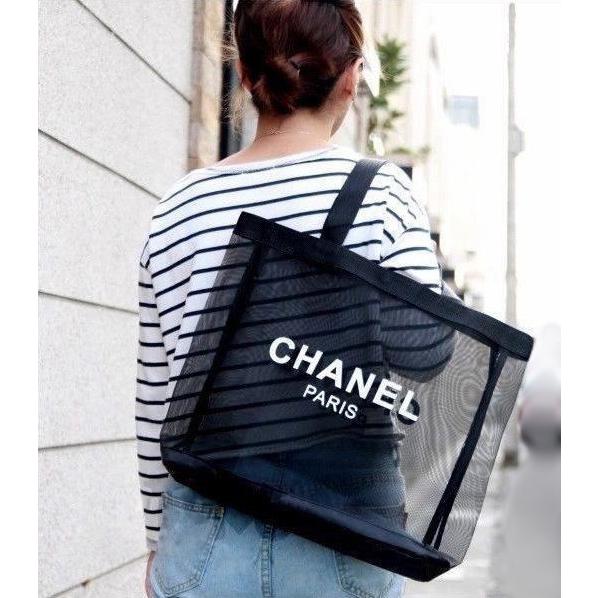 CHANEL 【ノベルティ】 シャネル トートバッグ メッシュ 透かし CHANEL 【ノベルティ】 シャネル トートバッグ メッシュ 透かし