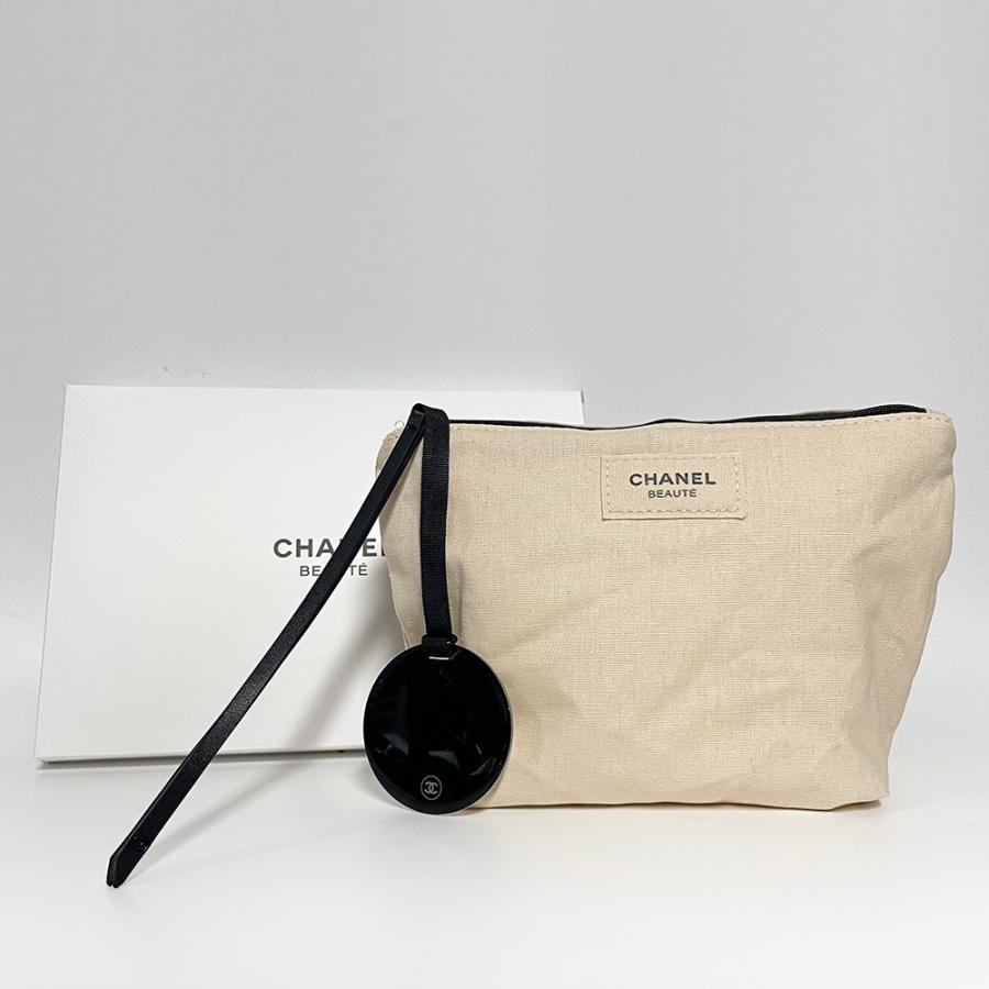CHANEL 【ノベルティ】 シャネル ポーチ 帆布 コットン ミラー CHANEL 【ノベルティ】 シャネル ポーチ 帆布 コットン ミラー