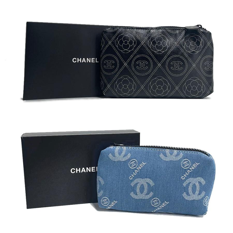 ノベルティ】 シャネル CHANEL ポーチ コスメ メイクポーチ デニム