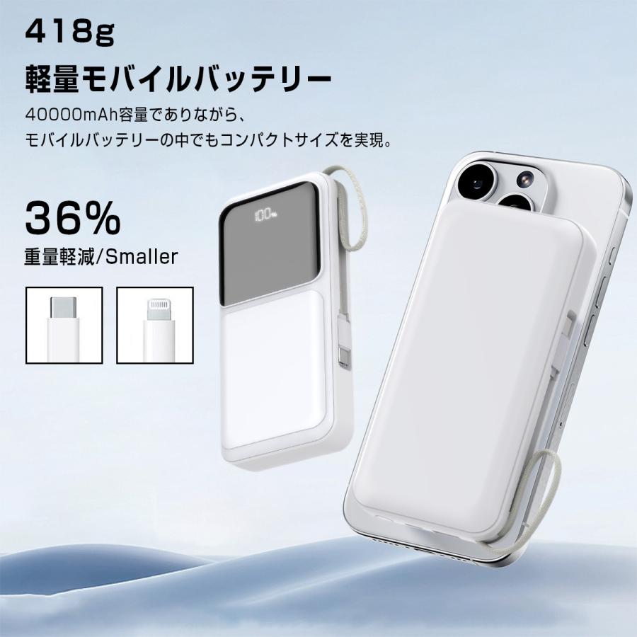 SHRATCH モバイルバッテリー 大容量 40000mAh 2.1A急速充電 軽量 小型