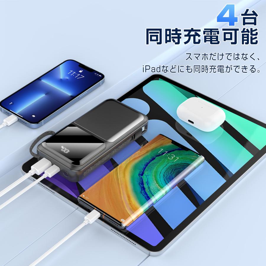 PHS本体 シルバー 充電器・バッテリー付き　2台 SHRATCH モバイルバッテリー 大容量 40000mAh 2.1A急速充電 軽量 小型