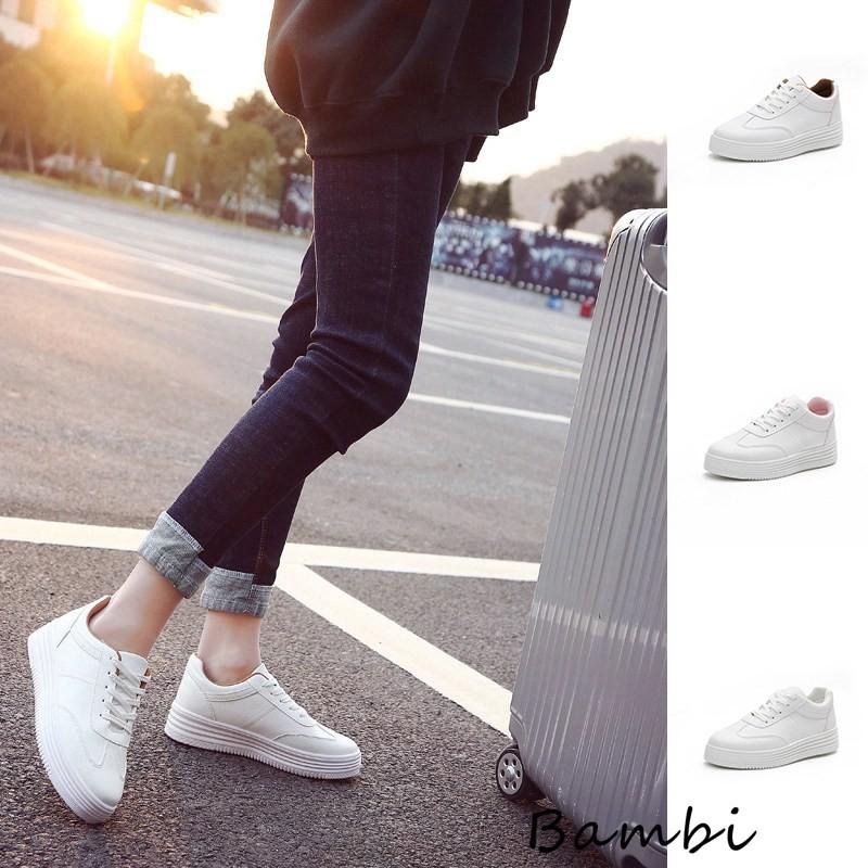 スニーカー レディース ダッドシューズ ローカット 軽量 厚底 白 歩きやすい 靴 スポーツ Nf19nvxie115 Bambi 通販 Yahoo ショッピング