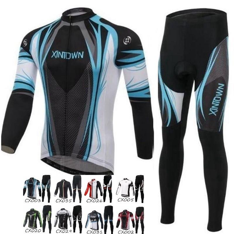 サイクルジャージ サイクルウェア メンズ 秋冬 長袖 上下セット