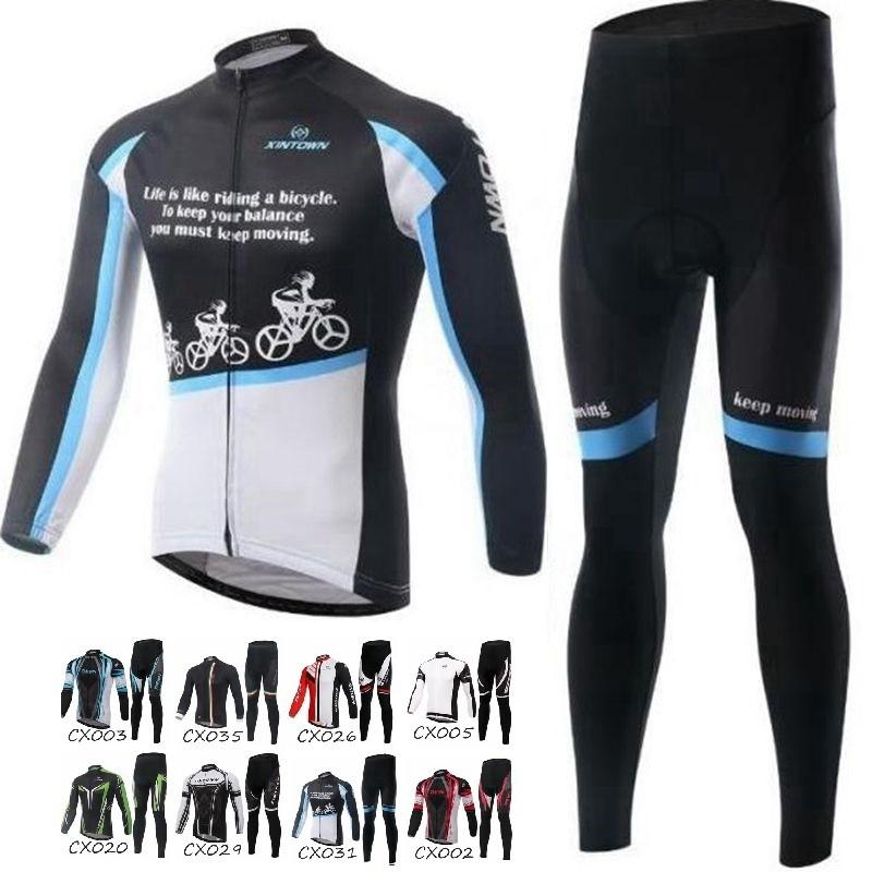 サイクルジャージ サイクルウェア メンズ 秋冬 長袖 上下セット