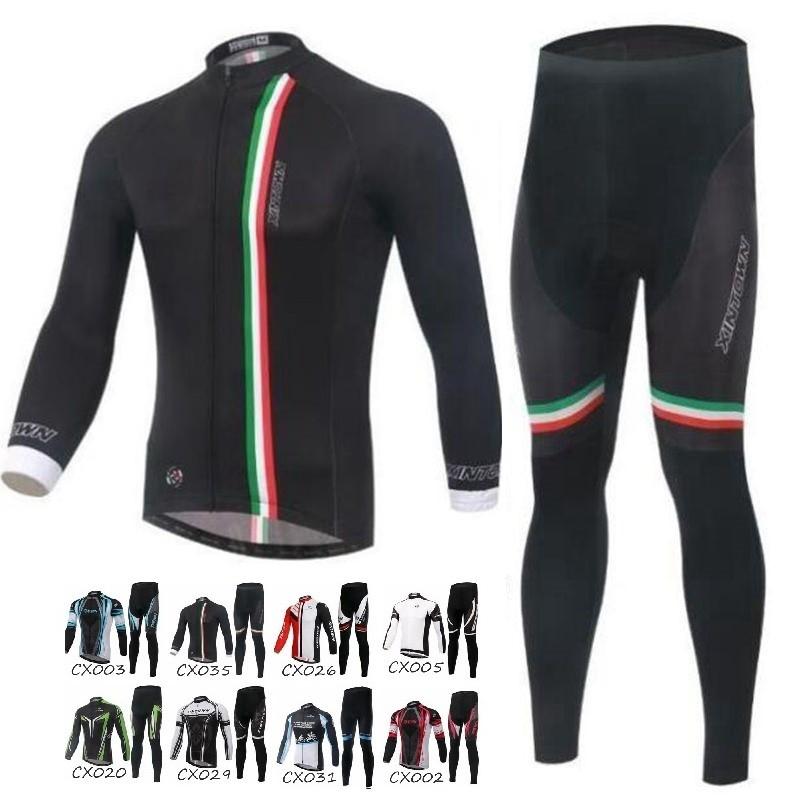 サイクルジャージ サイクルウェア メンズ 秋冬 長袖 上下セット