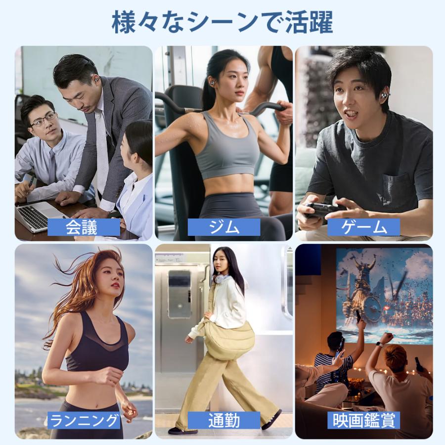 ワイヤレスイヤホン イヤホン イヤーカフ bluetooth 骨伝導イヤホン SHRATCH 液晶付き AAC 爆買 業界TOP 60H連続再生 HiFi LEDディスプレイ 最新耳挟み式 |  | 08