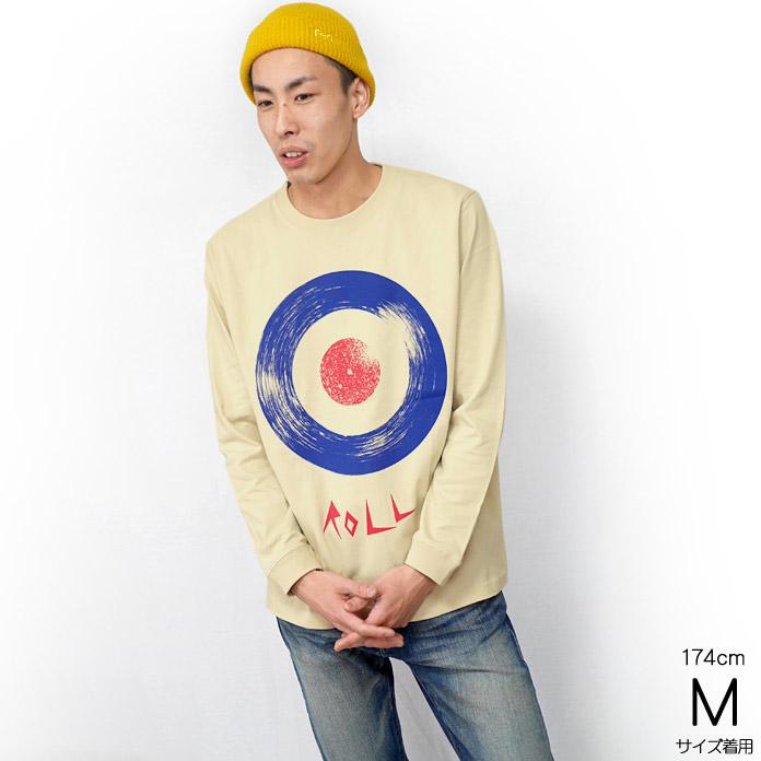 ROLL ( ロール ) ロングスリーブ Tシャツ (サンドベージュ) -X- 長袖 ロンTee ターゲット 標的 モッズ モッド ロックンロール MODS ROCKER 綿100% | メンズセレクト | 04