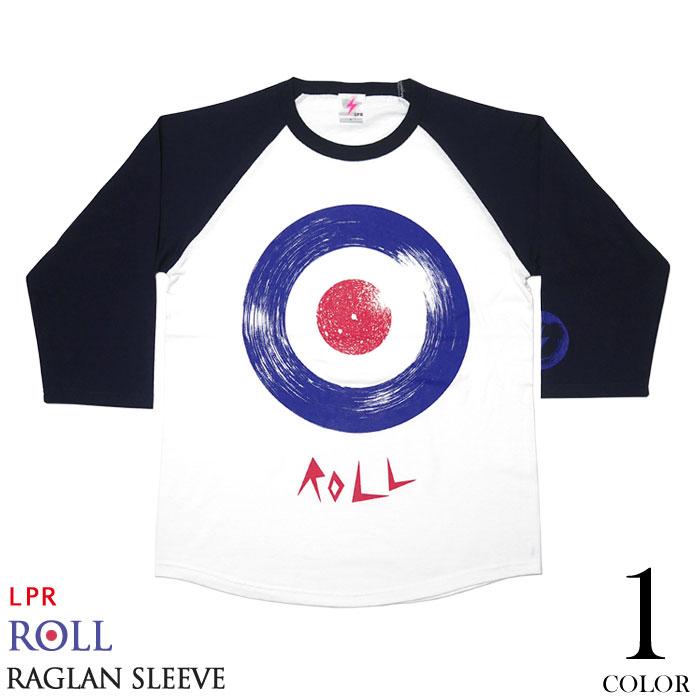 ROLL ( ロール ) ラグランスリーブ (ホワイト×ネイビー袖) -X- 七分袖 ターゲットマーク 標的 モッズ モッド ロックバンド MODS ROCKER レコード | メンズセレクト | 02