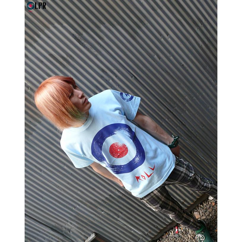 ロックTシャツ / ROLL ( ロール ) Tシャツ ライトブルー -X- 標的
