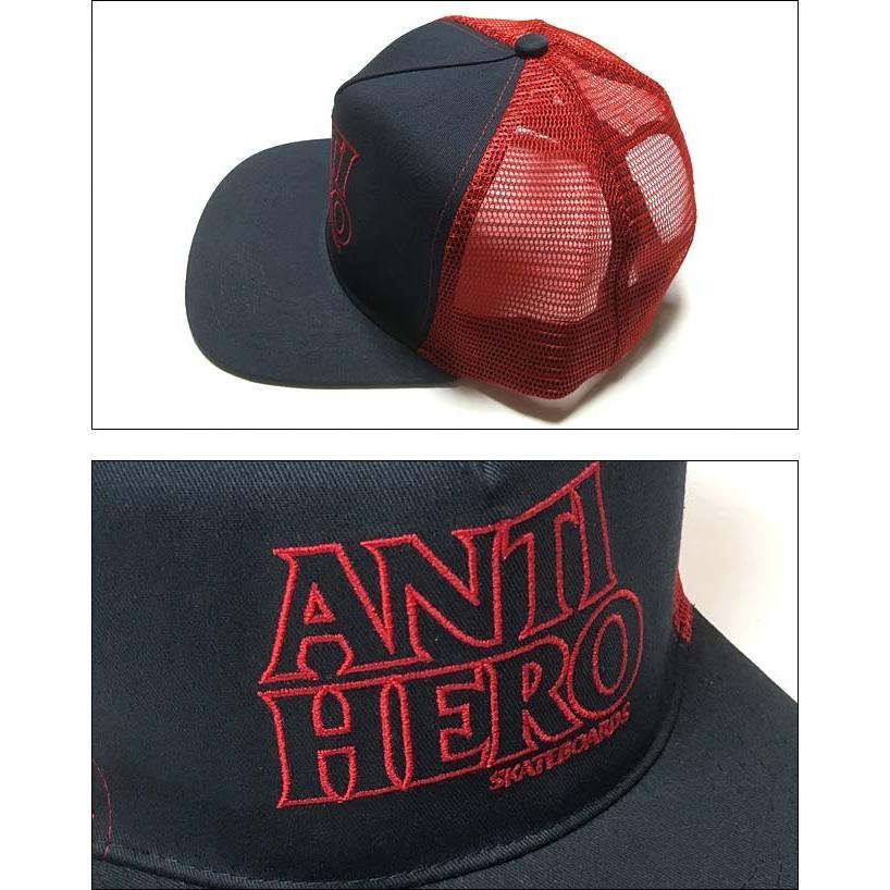 ANTIHERO BLACKHERO OUTLINE スナップバック (ネイビー×レッド)- アンタイヒーロー -G- キャップ CAP 帽子 ロゴマーク スケートブランド ハードコア | ANTIHERO | 03