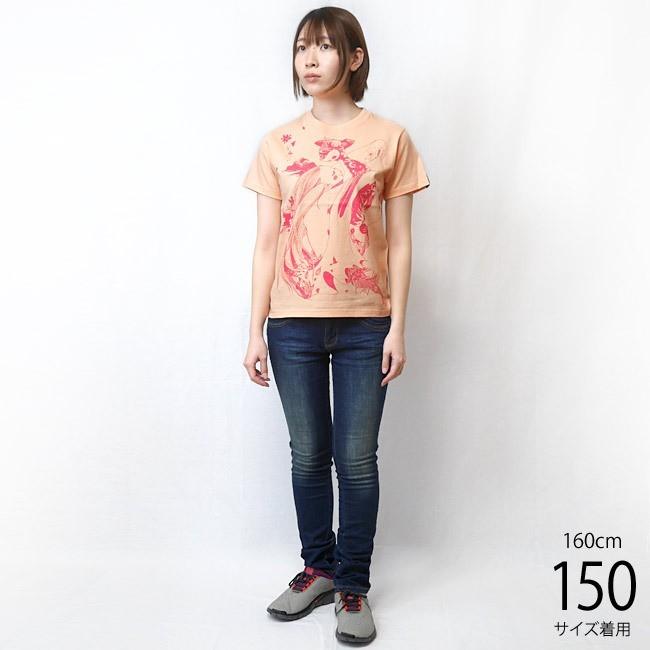 バンビガール Tシャツ (アプリコット) -G- 半袖 杏色 ばんび 子鹿 アニマル おしゃれ 可愛い イラストレーション 春夏秋服コーデ | レディースセレクト | 02