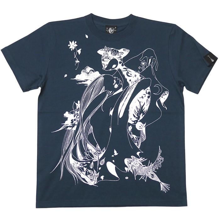 バンビガール Tシャツ (スレート) -G- 半袖 紺色 ばんび 子鹿 アニマル おしゃれ かわいい イラスト 春夏秋服コーデ | レディースセレクト | 04