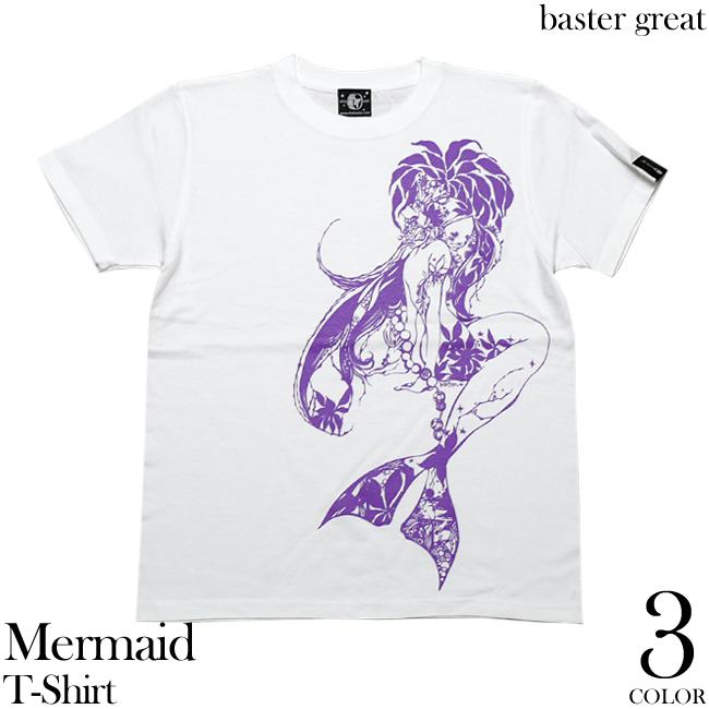 BFYK エロ Tシャツ 80s USA製 人魚 セクシー マーメイド お土産 レディースセレクト マーメイド (Mermaid) Tシャツ (ホワイト) baster