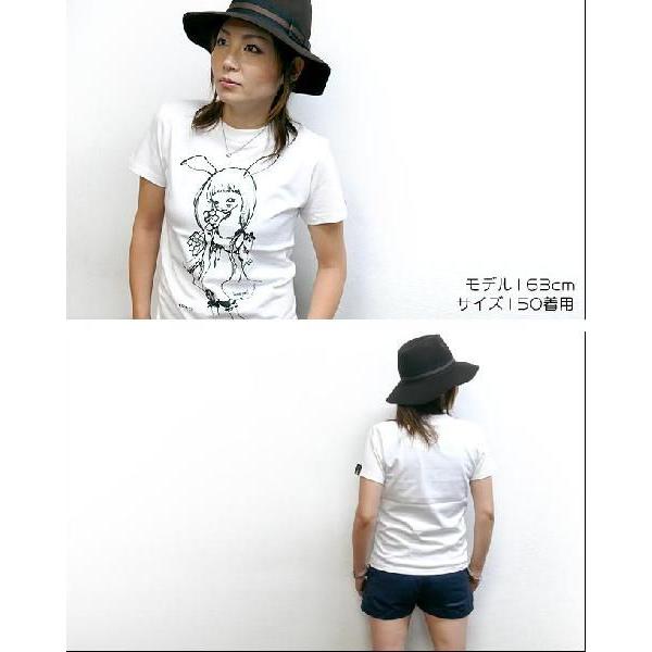 バニー Tシャツ -☆☆-（ シンプル ライン バニーガール コラボTシャツ 半袖 ）｜bambi｜02